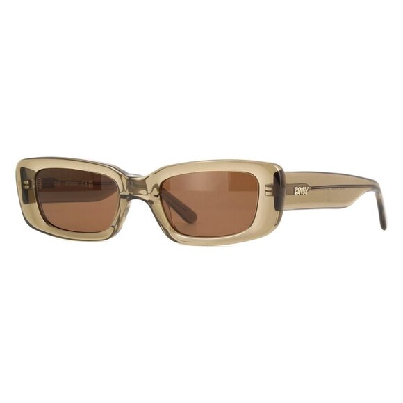 New DMY STUDIOS Preston Brown Rectangle DMYSun02TO Transparent Olive Sunglasses - Picture 1 of 4